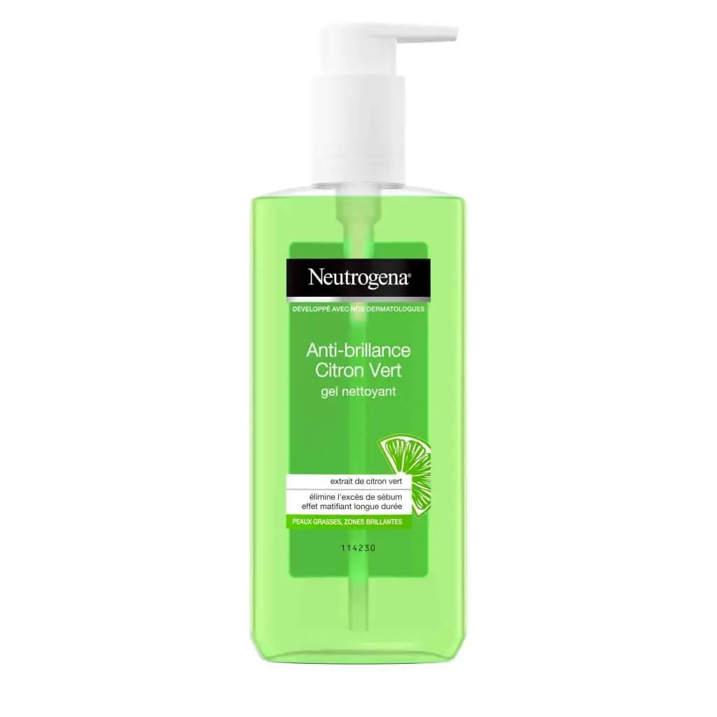 Gel nettoyant neutrogena anti brillance citron vert peaux grasses 200ml