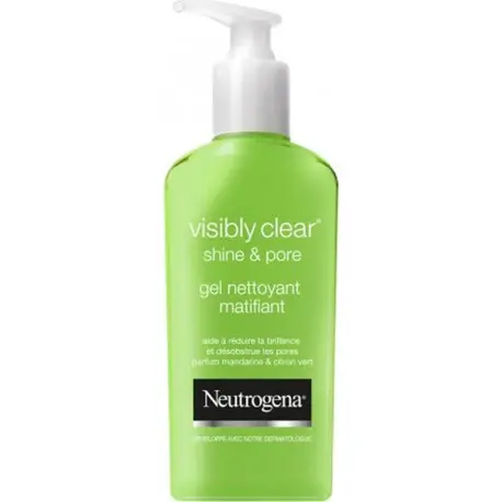 Gel nettoyant neutrogena matifiant shine&pore mandarine et citron vert 200ml - Neutrogena | Parfumerie & Parafumerie en ligne