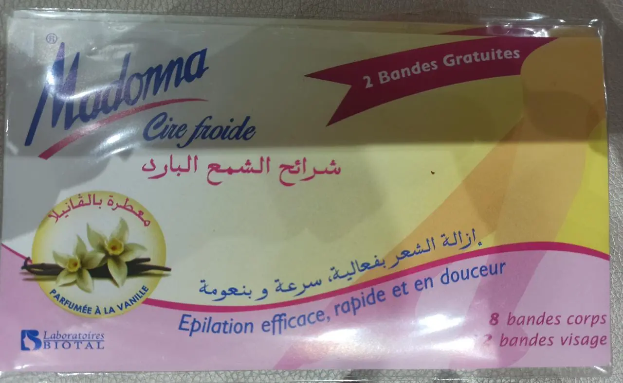 La cire froide madona à la vanille 8bandes corps + 12 bandes visage - Madona | Parfumerie & Parafumerie en ligne