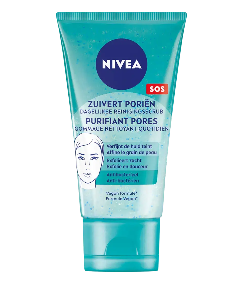 Nivea Gommage nettoyant nivea purifiant pores antibactérien 150ml - Parfum et cosmétiques authentiques en vente chez Choupinette para & parfumerie