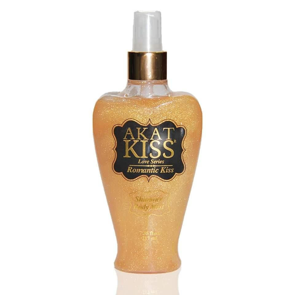 Akat kiss Brume corporelle brillante akat kiss romantic kiss (doré) - Parfum et cosmétiques authentiques en vente chez Choupinette para & parfumerie