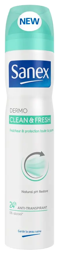 Sanex Déodorant sanex dermo clean & fresh 250ml - Parfum et cosmétiques authentiques en vente chez Choupinette para & parfumerie