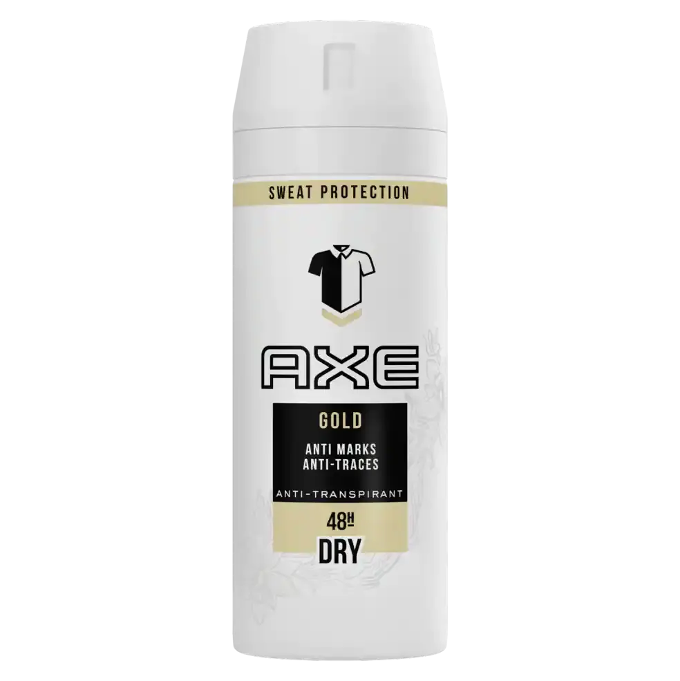Axe Déodorant axe gold anti traces 150ml - Parfum et cosmétiques authentiques en vente chez Choupinette para & parfumerie
