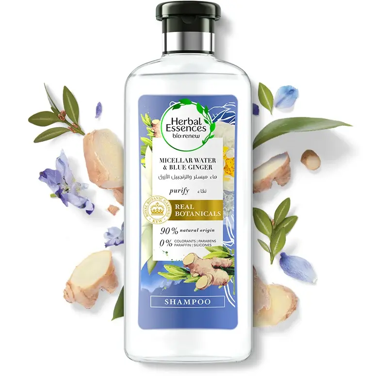 Shampoing herbal essences micellar water & blue ginger purify 400ml - Herbal Essences | Parfumerie & Parafumerie en ligne
