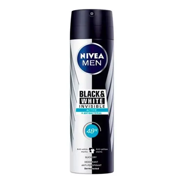 Nivea Déodorant nivea men black white invisible active 200ml - Parfum et cosmétiques authentiques en vente chez Choupinette para & parfumerie