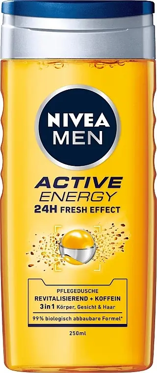 Nivea Gel douche nivea men active energy 3en1 250ml - Parfum et cosmétiques authentiques en vente chez Choupinette para & parfumerie