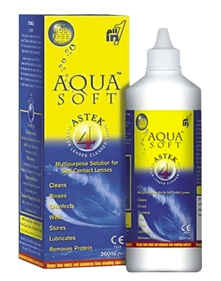Aqua Solution multifonctions pour lentilles souples aqua astek 120ml - Parfum et cosmétiques authentiques en vente chez Choupinette para & parfumerie