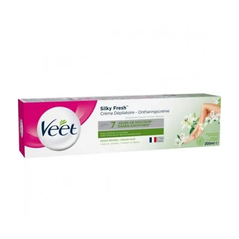 Crème dépilatoire veet silky fresh peaux sèches corps et jambes (vert) 100ml - Veet | Parfumerie & Parafumerie en ligne