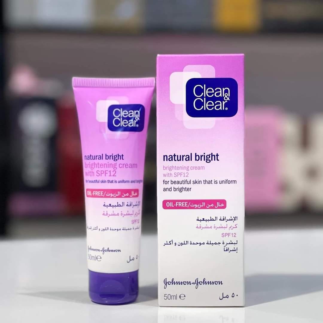Clean&Clear Crème clean & clear natural bright with spf12 50ml - Parfum et cosmétiques authentiques en vente chez Choupinette para & parfumerie