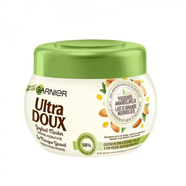 Masque garnier ultra doux lait d'amande nourricier cheveux déshydratés 320ml - Garnier | Parfumerie & Parafumerie en ligne