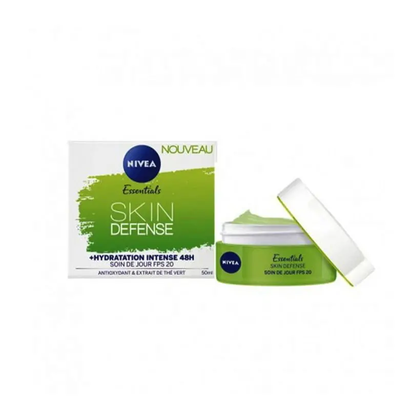 Nivea Crème nivea skin defense soin de jour antioxydant & extrait de thé vert 50ml - Parfum et cosmétiques authentiques en vente chez Choupinette para & parfumerie