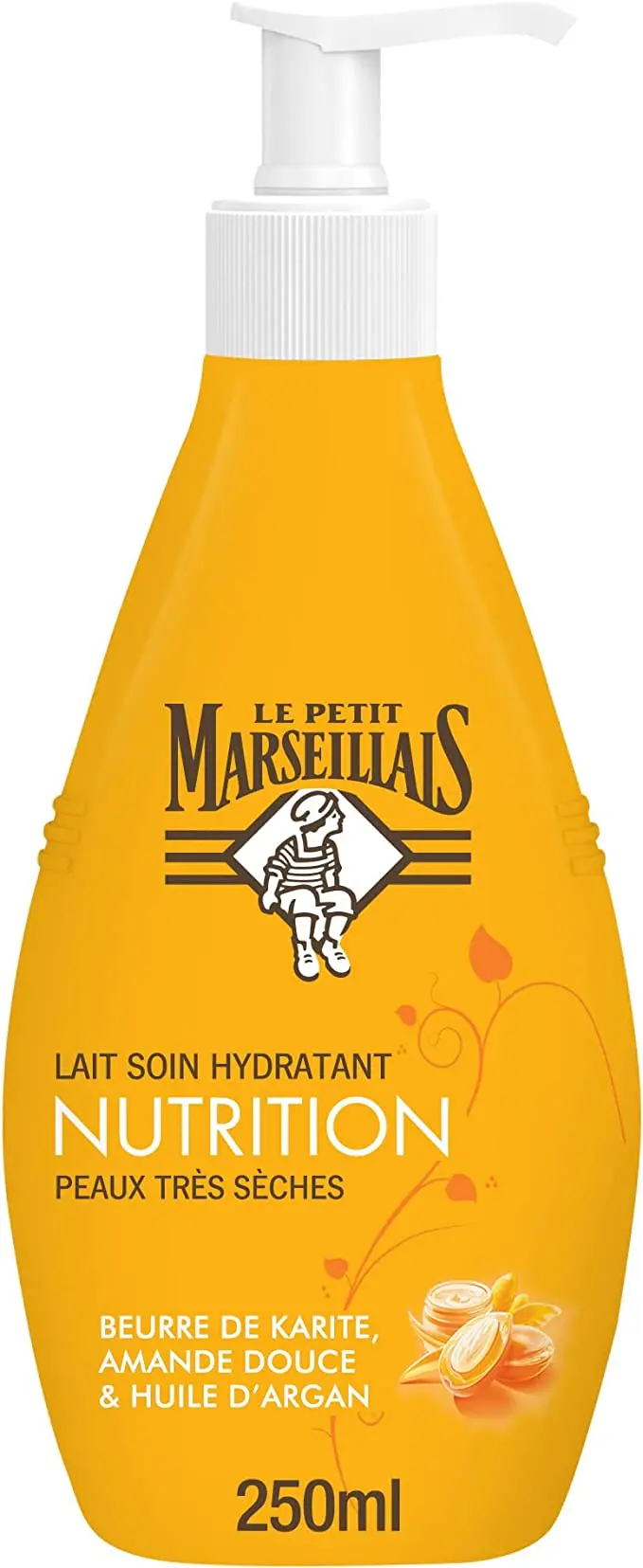 Lait hydratant le petit marseillais beurre de karité amande douce huile d'argan peaux très sèches 250ml - Le petit marseillais | Parfumerie & Parafumerie en ligne