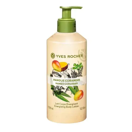 Yves rocher Lait corps énergisant mangue coriandre 390ml - Parfum et cosmétiques authentiques en vente chez Choupinette para & parfumerie
